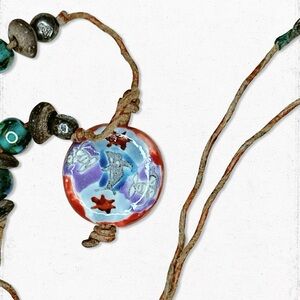 7451u. Weird Dolphins Enamel Necklace